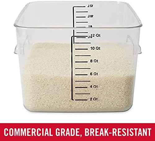Rubbermaid Commercial Products Square Food Container, 12-Quart, Clear - Image 2