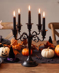 Black Candelabra Halloween 5 Arm Matte Gothic Taper Candle Holder by Unknown