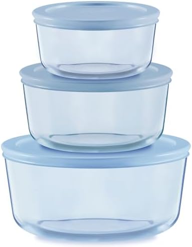 Pyrex Colors Tinted (6-Piece) Small/Medium Round Food Storage Containers by Pyrex