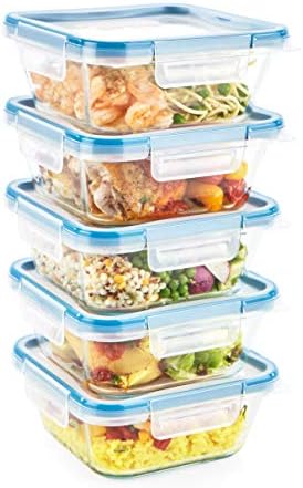 Snapware Glass Total Solutions (5-Pack, 4 Cup) Food Storage Containers Set by Snapware