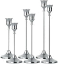 2 Sets(6 Pcs) Silver Tapered Candle Holder,Candlestick Tall Metal Candlestick Holders for Table Centerpiece Home Decor for Wedding Fireplace Mantel Housewarming Gift Fits 3/4 Inch Thick Candles by Unknown