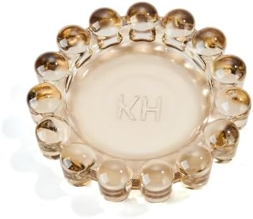 khtumeware Large Chic Smoky Bubble Glass Candle Dish – Modern Clear Glass Candle Holder for Tealights & Diffusers, Decorative Tray for Home & Tabletop Decor（1 Pack） by khtumeware
