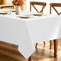 Decorelia Faux Linen Tablecloth for Dining Room, 60 x 144 Inch White by Decorelia