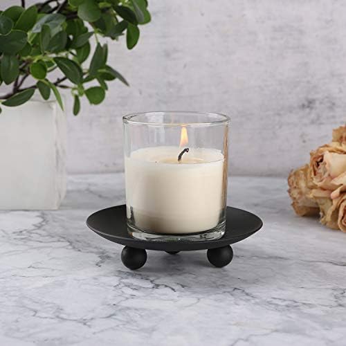 Decorative Iron Plate Candle Holder, Black, Set of 3,Candle Stand for LED & Wax Candles - Image 7