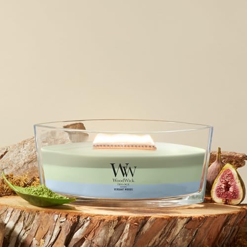 WoodWick Verdant Woods Tri-Scented Candle, Crackling Wick, 16oz - Image 2