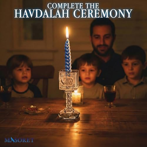 Crystal Havdalah Candle Holder 13 cm with Plaque - Image 2