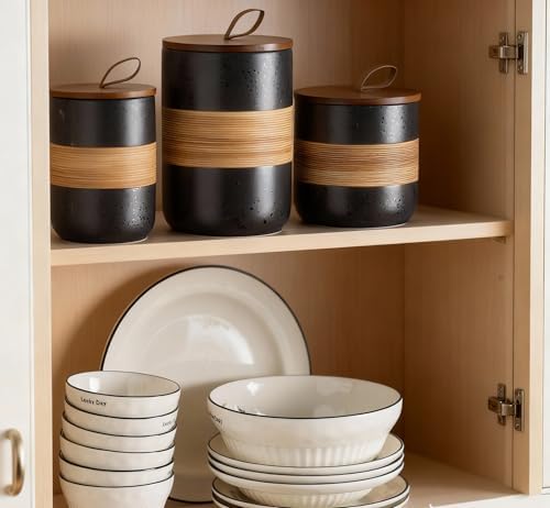 Miamolo Ceramic Coffee Container with Lid, Kitchen Food Storage for Counter - Image 5