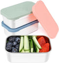 Caperci 3-Pack Large Stainless Steel Snack Containers with Silicone Lids - 15oz Reusable Small Food Storage Deli Containers for Snacks & Meal Prep, Leak-Proof, Easy Open & BPA-Free (440ML) by Caperci