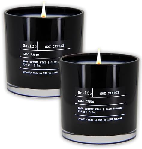 Lulu Candles | Palo Santo | Luxury Scented Soy Jar Candle | Hand Poured in The USA | Highly Scented & Long Lasting (9 Oz. 2 Pack) by LULUCANDLES