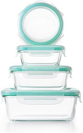 OXO Good Grips Smart Seal 12-Piece Glass Food Storage Container Set - Teal - Image 5