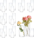 PHOSPHOR Hurricand Candle Holder 24 PCS, Glass Pillar Candle Holder, Clear Glass Cylinder Candleholder Glass Cylinder Vase for Centerpieces Wedding Party Decoration by PHOSPHOR
