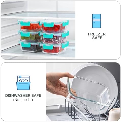 KOMUEE 10 Packs 22 oz Glass Meal Prep Containers, Green - Image 4