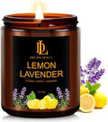 Lemon Lavender Candles, Lemon Lavender Scented Candle, Mother's Day Candle Gifts for Women, Soy Candles for Home Scented, 7oz 50 Hours Burn, Home Décor by DLDREAMYDEWLA