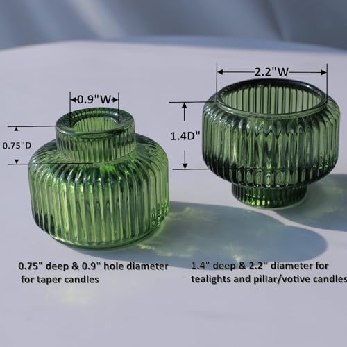 Woho Green Candlestick Holders Set of 4, Taper Candle Holders for Christmas - Image 6
