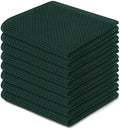 Homaxy 100% Cotton Waffle Weave Kitchen Dish Cloths 8-Pack, Blackish Green by Homaxy