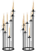 8 Arms Candelabra Candle Holder for Wedding Decorations, 33.8 inches Tall Metal Candlesticks Holder for Table Dinner Party Valentines Day Fireplace Decoration (2, Black Set) by KOLNLALA