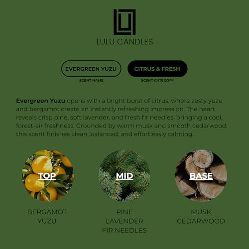Lulu Candles | Evergreen Yuzu | Luxury Scented Soy Jar Candle | Hand Poured in The USA | Highly Scented & Long Lasting (9 Oz.) - Image 4