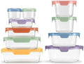 Ello Color Lock 20pc Glass Food Storage Containers with Lids, Desert by Ello