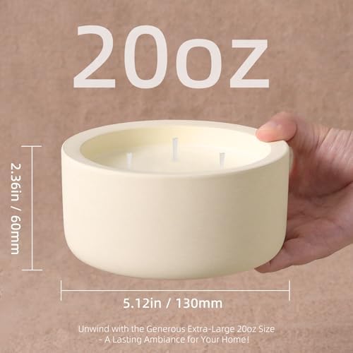 Viyffo 20oz Large Fall Scented Candle – Vanilla Dreamscape, 3 Wick Non Toxic Soy Candle, Ivory White Ceramic Jar, Luxury Home Fragrance, Elegant Room Décor & Premium Birthday Gift - Image 5