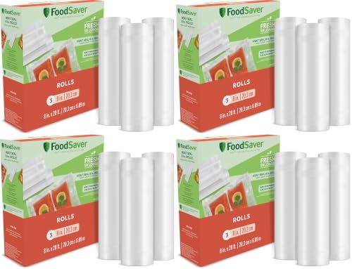 FoodSaver Custom Fit Airtight Food Storage and Sous Vide Vacuum Sealer Bags, Perfect for Meal Prep and Sous Vide Cooking, 8in x 20ft (Pack of 12) by FoodSaver