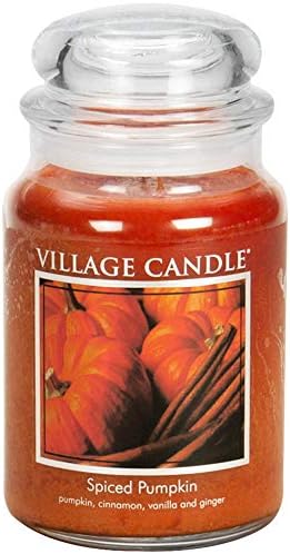 Village Candle Spiced Pumpkin Large Apothecary Jar, Scented Candle, 21.25 Oz by explore