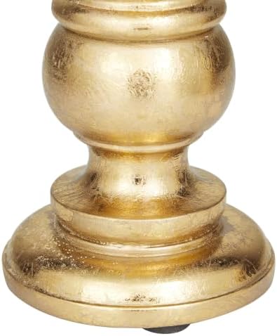 Deco 79 Mango Wood Decorative Candle Holder Turned Style Pillar Candle Stand, Set of 3 Candlestick Holder 10", 8", 6"H, Gold - Image 5