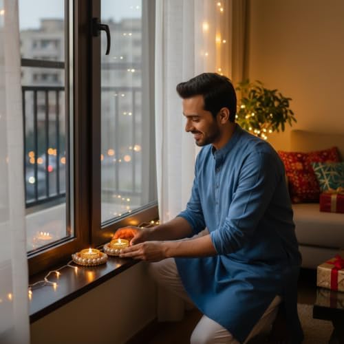 Set of 2 Diwali Diya Tealight Holders Deepawali Puja Gifts & Festival Décor - Image 2