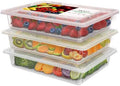3 Pack 2.5L Fruit Storage Containers for Fridge with Water Drain Trays by SILIVO