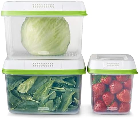 Rubbermaid FreshWorks Produce Containers, Medium/Large, 6-Piece Set by Rubbermaid