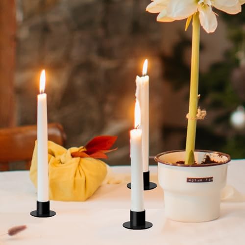 GUTE Taper Candle Holder Matte Black Iron Candlestick Home Decor 4Pcs - Image 5