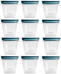 Flex and Seal Teal Food Storage Containers, Half Cup Food Storage Containers, 24 Peice Set, 12 Containers, 12 Lids by Utensilux