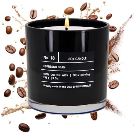Lulu Candles | Espresso Bean | Luxury Scented Soy Jar Candle | Hand Poured in The USA | Highly Scented & Long Lasting (9 Oz.) by LULUCANDLES