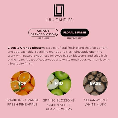Lulu Candles | Citrus & Orange Blossom | Luxury Scented Soy Jar Candle | Hand Poured in The USA | Highly Scented & Long Lasting (9 Oz.) - Image 3