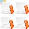 4 Pack 6.6 Gallon Square Plastic Bucket with Orange Lids, Heavy Duty Storage Containers with Handle, Large Clear Plastic Pail for Paint, Cleaning and Industrial Use, BPA Free by UMETASS