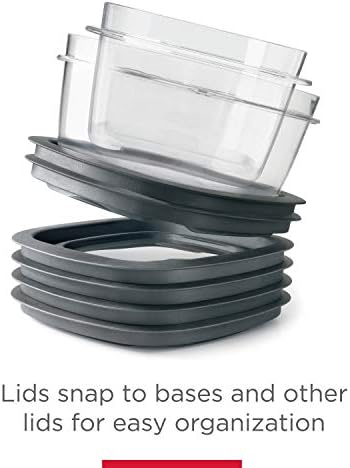 Rubbermaid Premier Food Storage Container, 10 Piece Set, Grey, BPA-Free, Microwave & Dishwasher Safe - Image 5