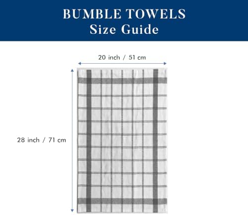 Premium Kitchen Towels 6 Pack 100% Cotton, 20"x28" Dish Towels - Grey Check - Image 2