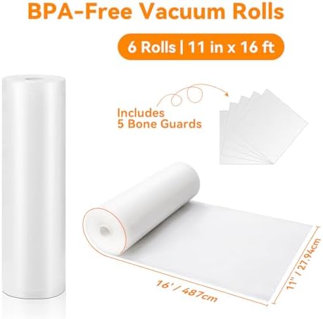 Wevac Vacuum Sealer Bags for Food 11x16 6 Rolls, Fit Food Saver Machines - Image 2