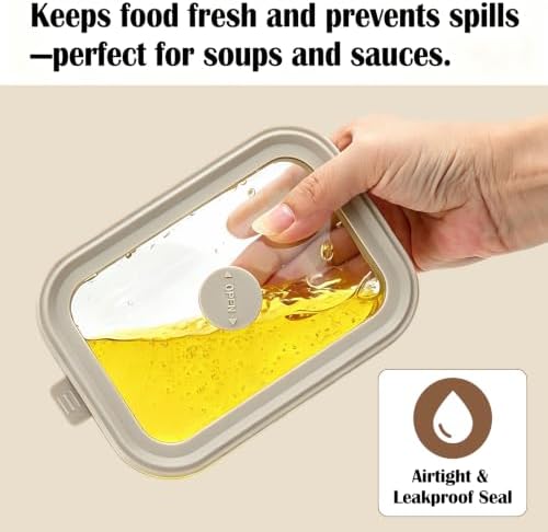 12 oz Small Glass Food Storage Containers with Glass Lids, 6 Pack - Image 4
