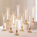 Romadedi Hurricane Candlestick Holders Gold, Taper Candle Holder, Set of 10 by ROMADEDI