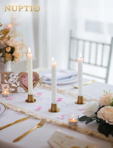 NUPTIO Gold Candlestick Holders Set of 12, Small - Image 4