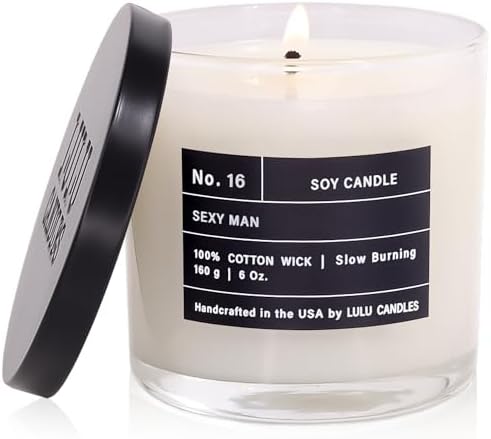 Lulu Candles | Sexy Man | Luxury Scented Soy Jar Candle | Hand Poured in The USA | Highly Scented & Long Lasting (6 Oz.) by LULUCANDLES