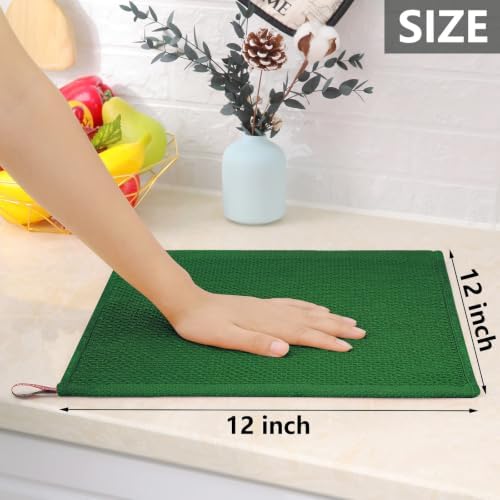 Homaxy 100% Cotton Waffle Weave Kitchen Dish Cloths 6-Pack, Forest - Image 5