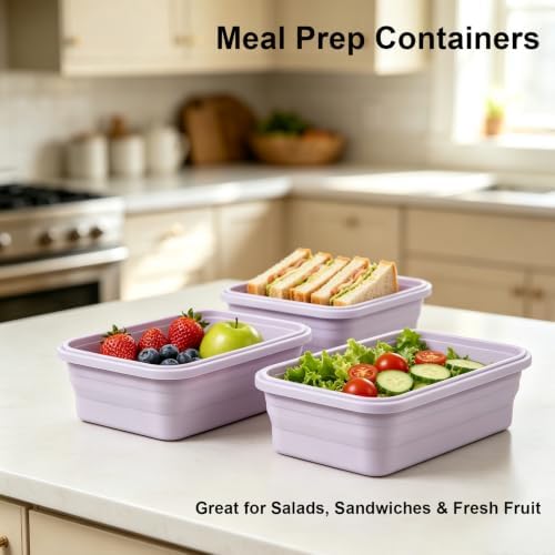 Collapsible Food Storage Containers with Airtight Lid & Vent Valve, 27 oz - Image 6