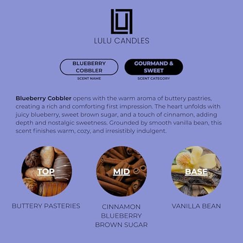 Lulu Candles | Blueberry Cobbler | Luxury Scented Soy Jar Candle | Hand Poured in The USA | Highly Scented & Long Lasting (9 Oz.) - Image 4