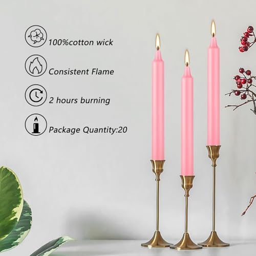 YOROXRG 40 Pack Candles Mini Unscented Taper Candles for Valentine's Day,Christmas,Household, Wedding, Rituals, Prayer, Birthdays,Party and Home Décor Candlesticks - 4 Inch Tall(Pink) - Image 4