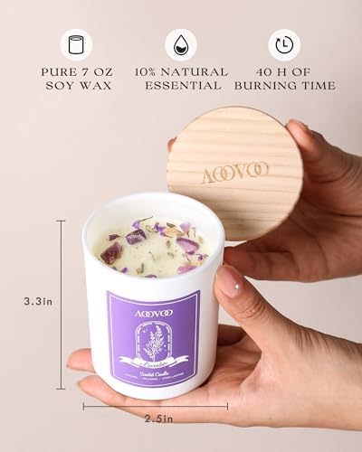 AOOVOO Rose/Vanilla/Eucalyptus/Lavender Scented Candles for Women - Image 7