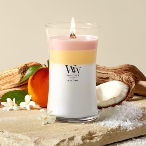 WoodWick Island Getaway Trilogy Tri-Scented Candle, Crackling Wick, 21.5oz - Image 2