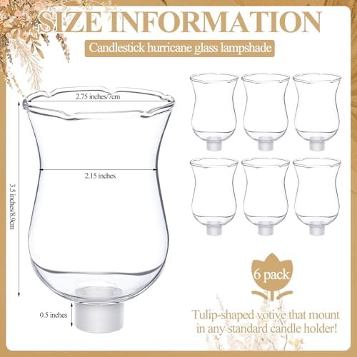 LemonRoad 6 Sets Clear Peg Votive Holders with Rubber Gasket, 3.5" - Image 2