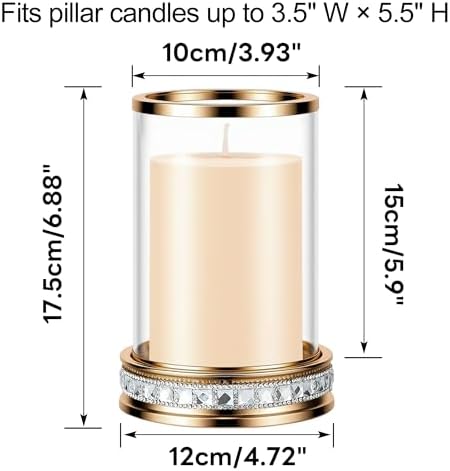 2pcs Hurricane Candle Holder, Pillar Candle Holders with Clear Glass Sleeve - Image 3