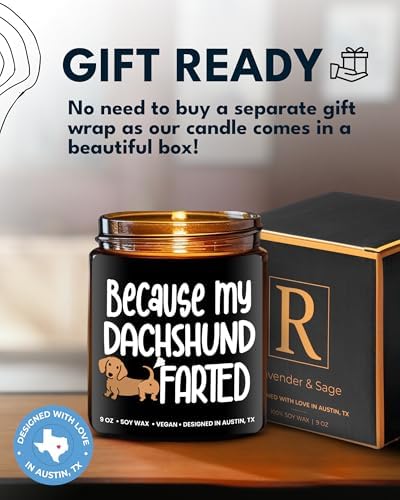 Funny Dachshund Candle, Dachshund Gifts for Women and Men, Unique Funny Pet-Themed Gift Ideas, Best Present for Pet Lovers, Perfect Presents for Dog Mom & Dog Dad, Birthday, Christmas, Gift-Ready - Image 4